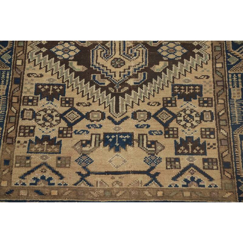 Hand Knotted Oriental 100% Wool Carpet Traditional Tribal Beige & Ivories Hamedan Area Rug - 5' 6'' X 3' 2''