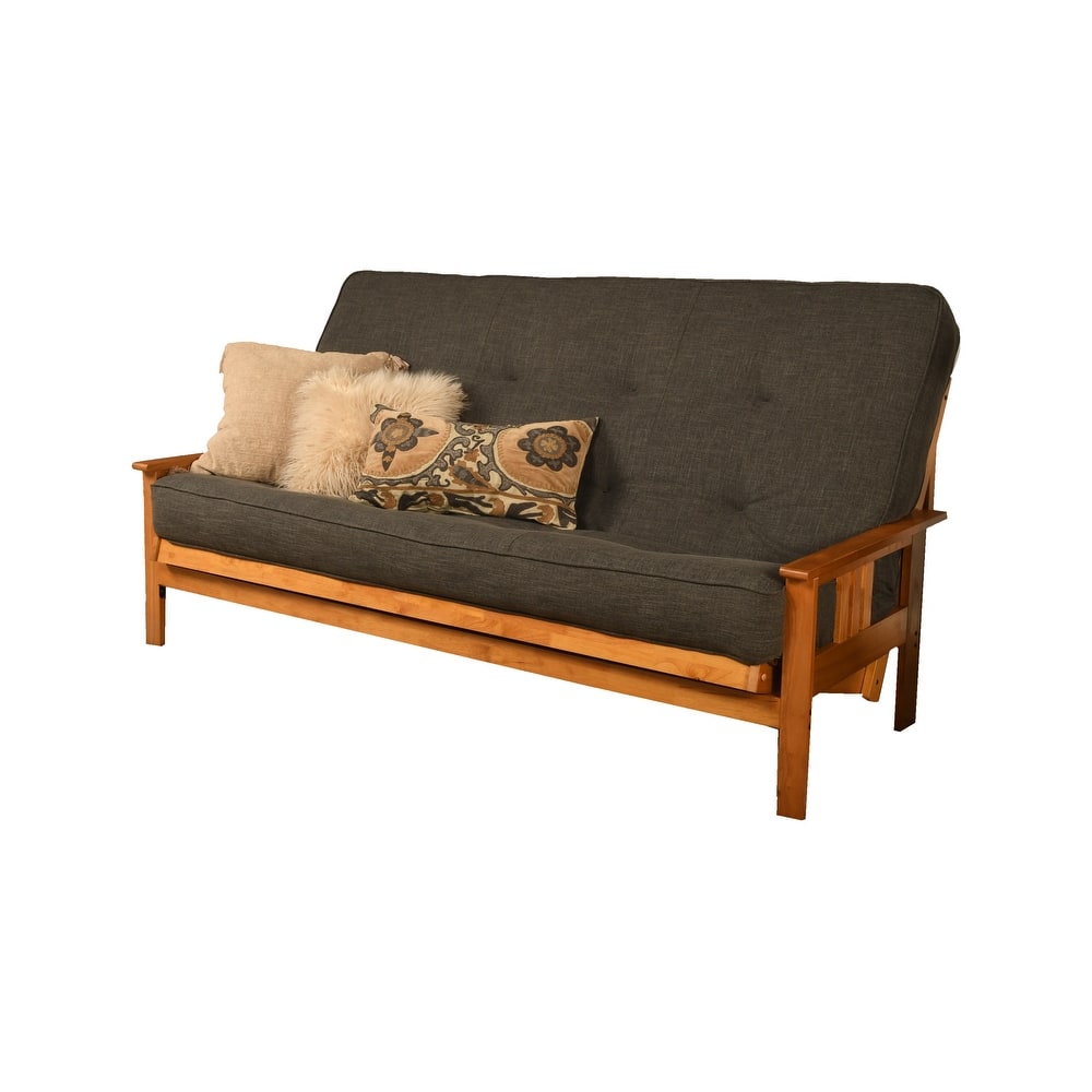 Somette Monterey Queen-size Futon Set in Butternut Finish with Linen Mattress