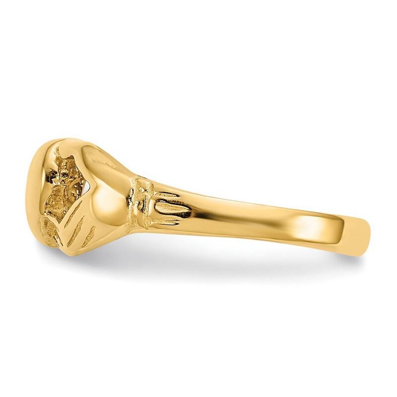 Curata 14 karat Yellow Gold Claddagh Celtic Trinity Knot Toe Ring Size 2.00