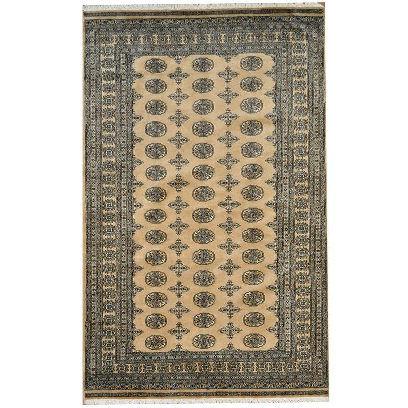 HERAT ORIENTAL Handmade Geometric Bokhara Wool Rug 5' x 8' Bed Bath