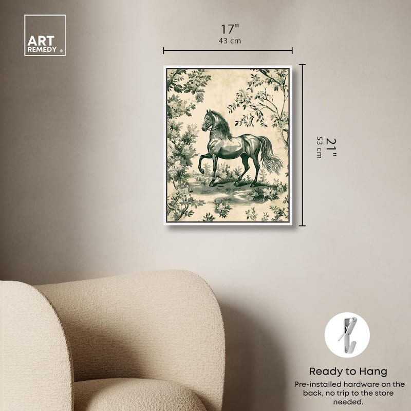 Equestrian Etching Canvas by Art Remedy