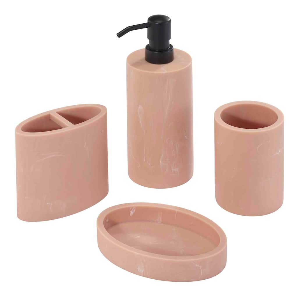 Nicole Miller Kendall Clay 4-Piece Bath Accessory Set - Bath Acc 4pc Set - TM, TB, SD, LP