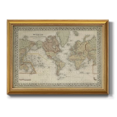 Mitchell's World Map Premium Framed Canvas- Ready to Hang
