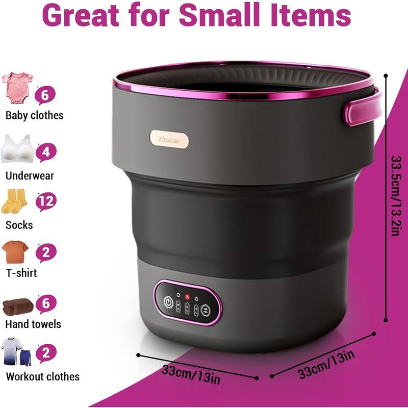 13L Mini Portable Washing Machine and Dryer for RV Travel Hotel Laundry - N/A