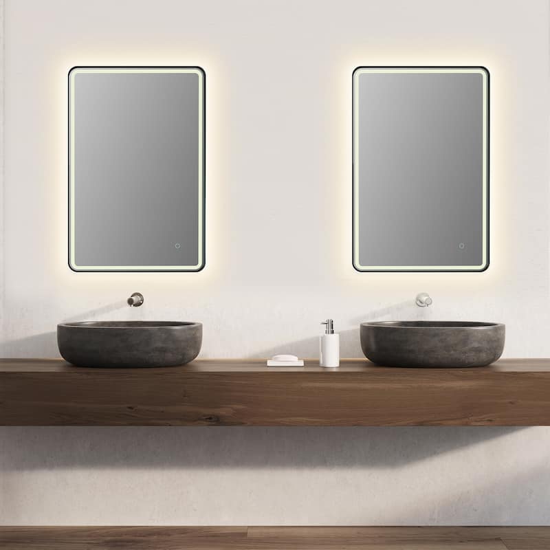 Altair Viaggi Rectangle Framed LED Lighted Wall Mirror