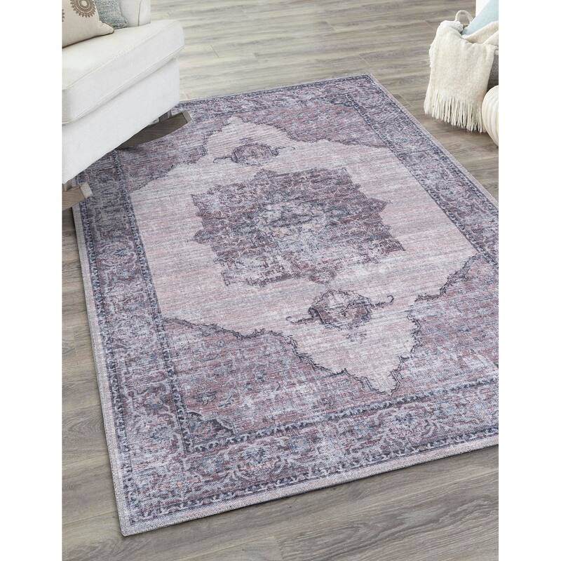 Traditional Shara Collection Area Rug - 5'3"x8' - Ivory-Gray