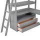 preview thumbnail 32 of 43, Loft Bed with L-Shaped Desk, Shelves & 2 Built-in Drawers