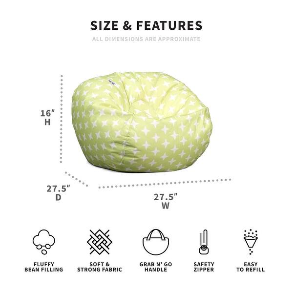 dimension image slide 8 of 14, Big Joe Kids Classic Bean Bag Chair