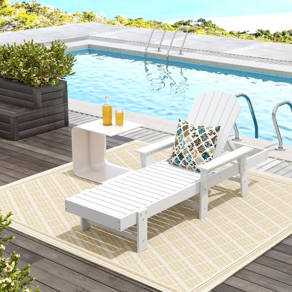 Altura Poly Eco-Friendly All Weather Reclining Chaise Lounge with Arms