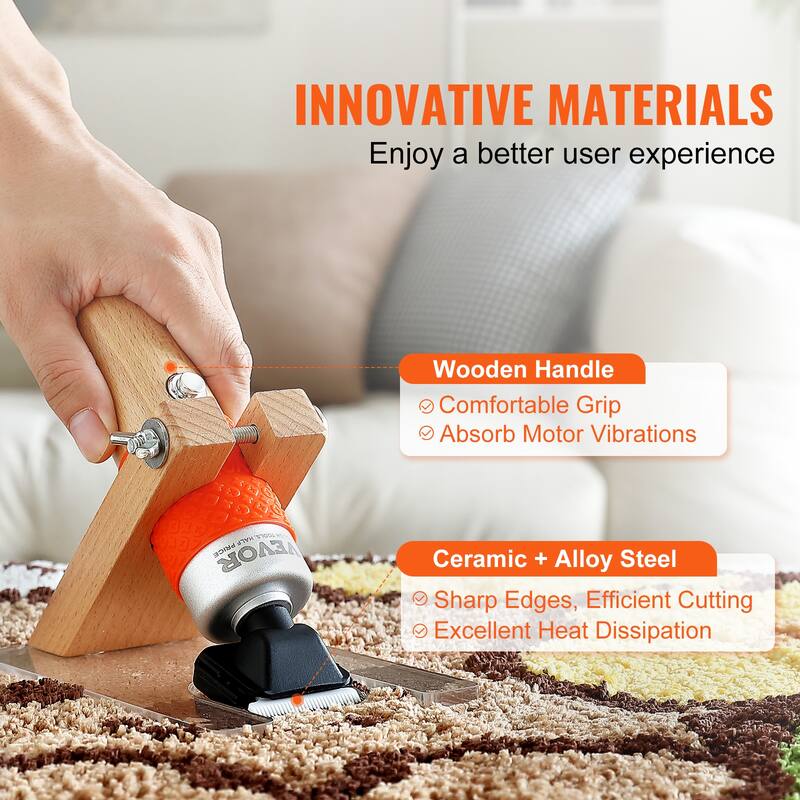 VEVOR Carpet Trimmer with Shearing Guide,200W,for Handmade Rug Cleaning and Tufted Rug Bed