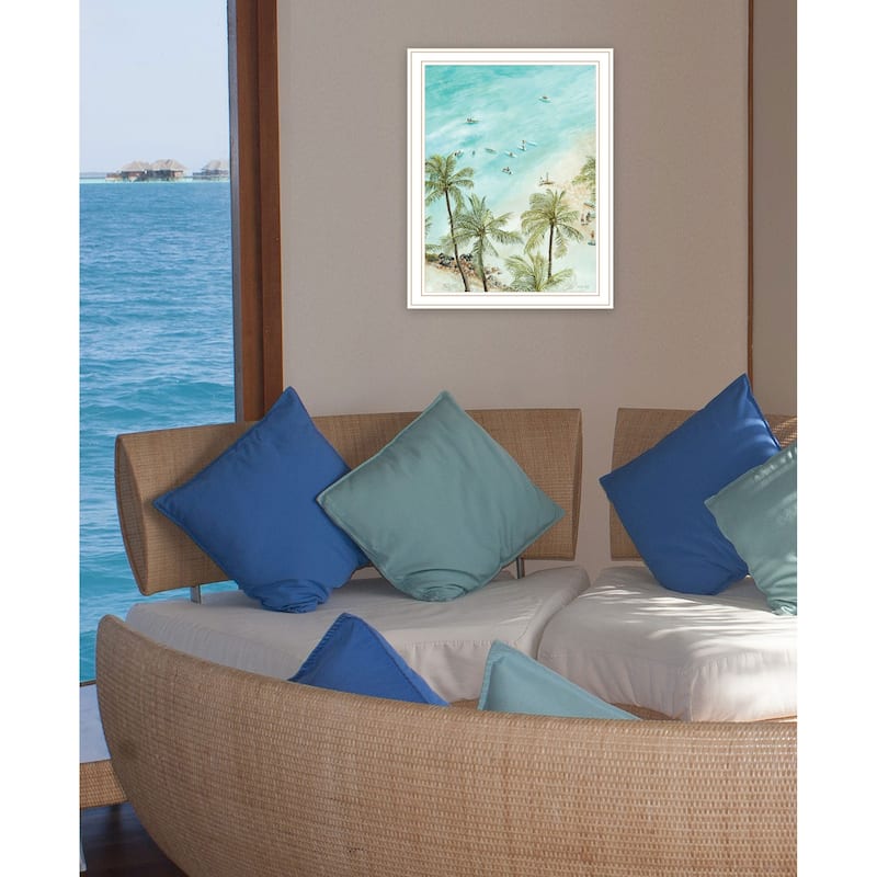 TrendyDecor4U Contemporary "SURFING FROM AFAR" Framed Print Wall Art