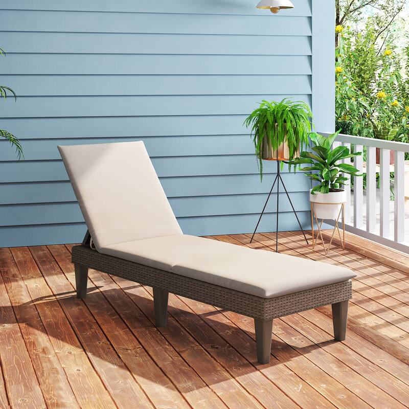 Gymax 2PCS Patio Lounge Chair Recliner Chair w/ 3-Position Adjustable