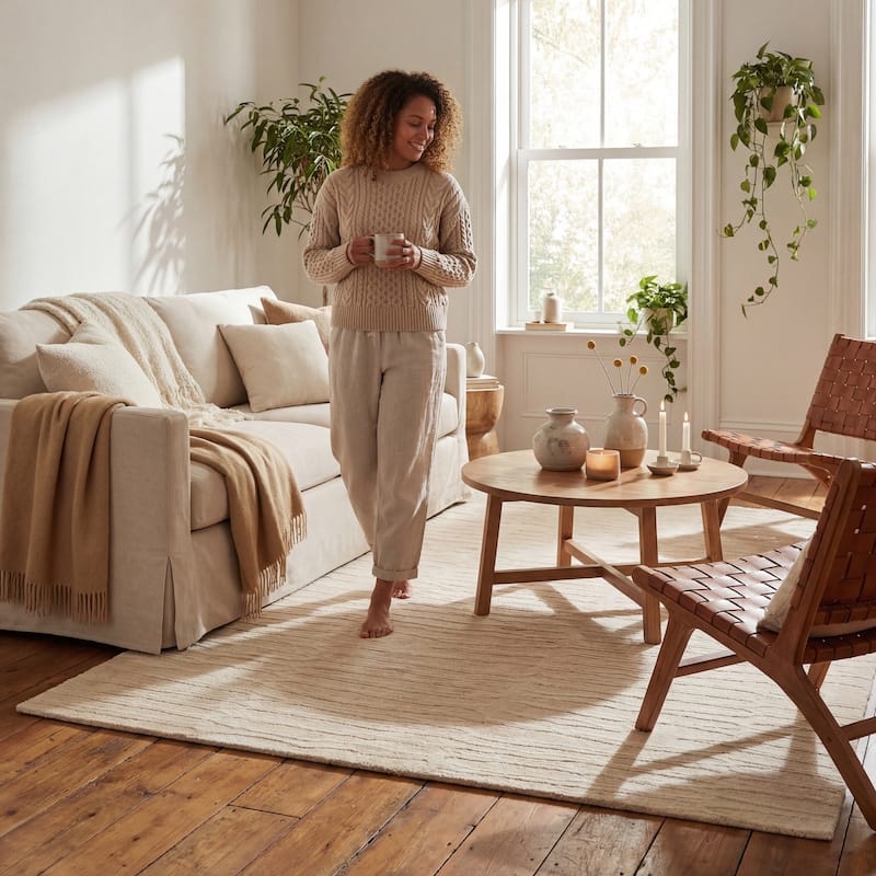 Nuloom Nivella Solid Cloud Washable Area Rug