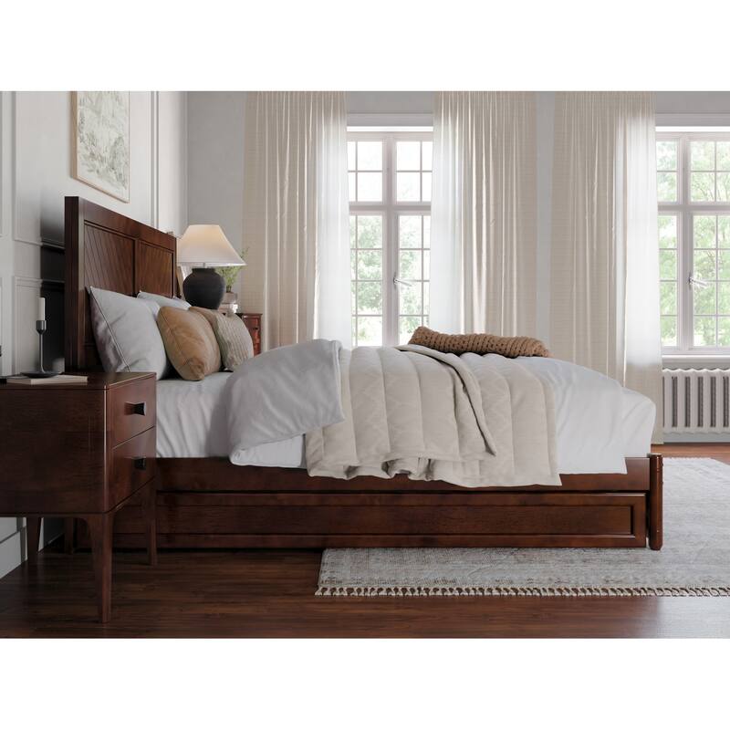 Clayton Platform Bed with Panel Footboard and Twin XL Trundle