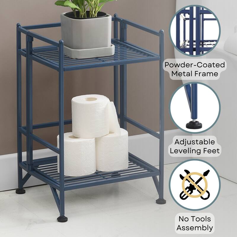 Convenience Concepts Xtra Storage 2 Tier Folding Metal Shelf