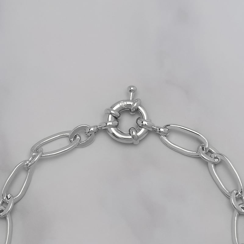 Victoria Townsend Silver Plated Thin Rolo Link Bracelet