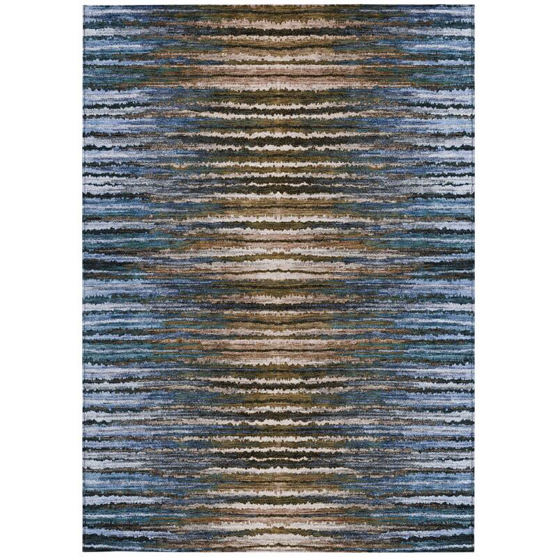 HomeRoots Striped Traditional Rectangle Outdoor Rug