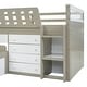 preview thumbnail 13 of 26, L-shaped Space-Saving Twin Loft and Twin Platform Bed with 7 Drawers and Full Guardrails