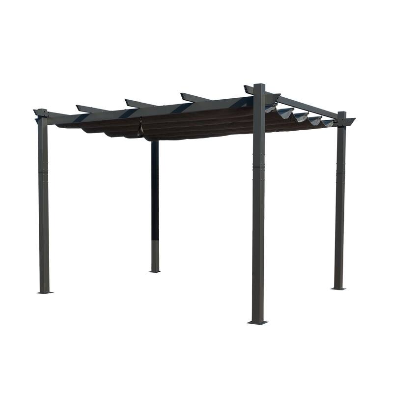 Kozyard Atlantics Outdoor 10'x13' Extra Large BBQ Grill Pergola with Sun Shade Gazebo Canopy