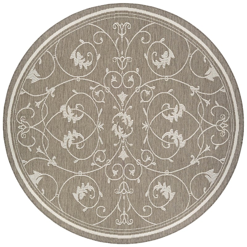 Dream Decor Rugs Pergola Savannah Indoor Outdoor Area Rug - 8'6" Round - Taupe