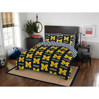 NCAA Michigan Wolverines Rotary 7 Piece Queen Bed in a Bag Set - Bed ...