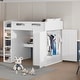 preview thumbnail 2 of 38, Full Size Loft Bed Kids Bed with Desk, Wardrobes, 4 Drawers and 4 Shelves,Left-Side Storage and Drawers