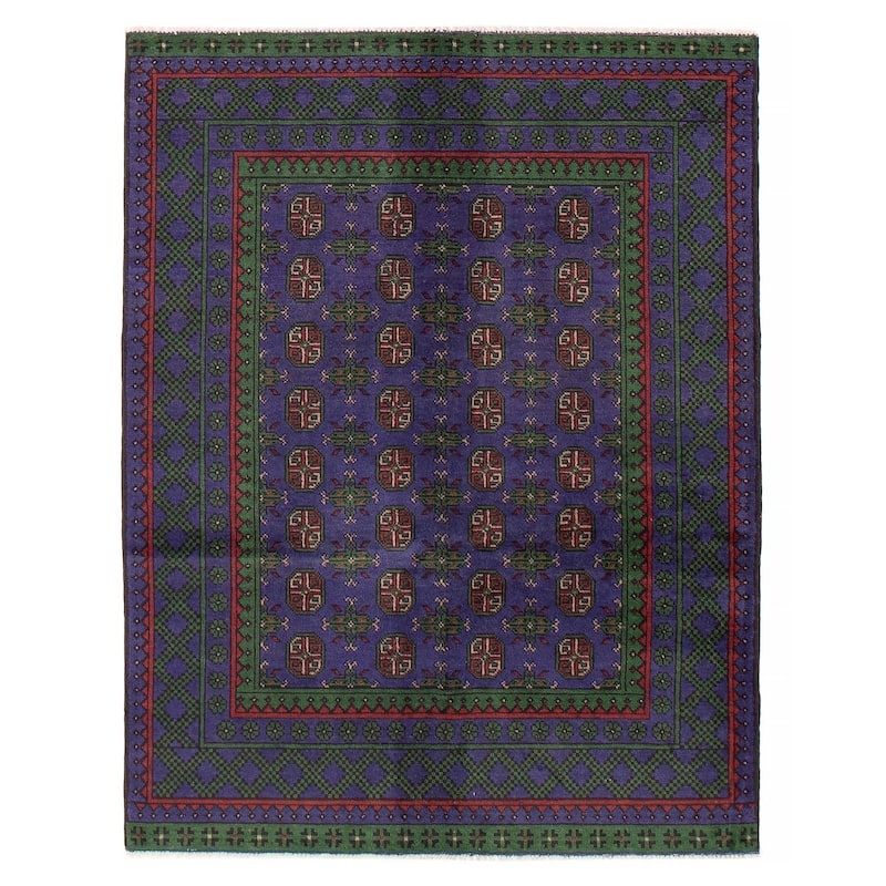 ECARPETGALLERY Hand-knotted Uzbek Kargahi Purple Wool Rug - 4'9 x 6'3 - 4'9 x 6'3 - Purple