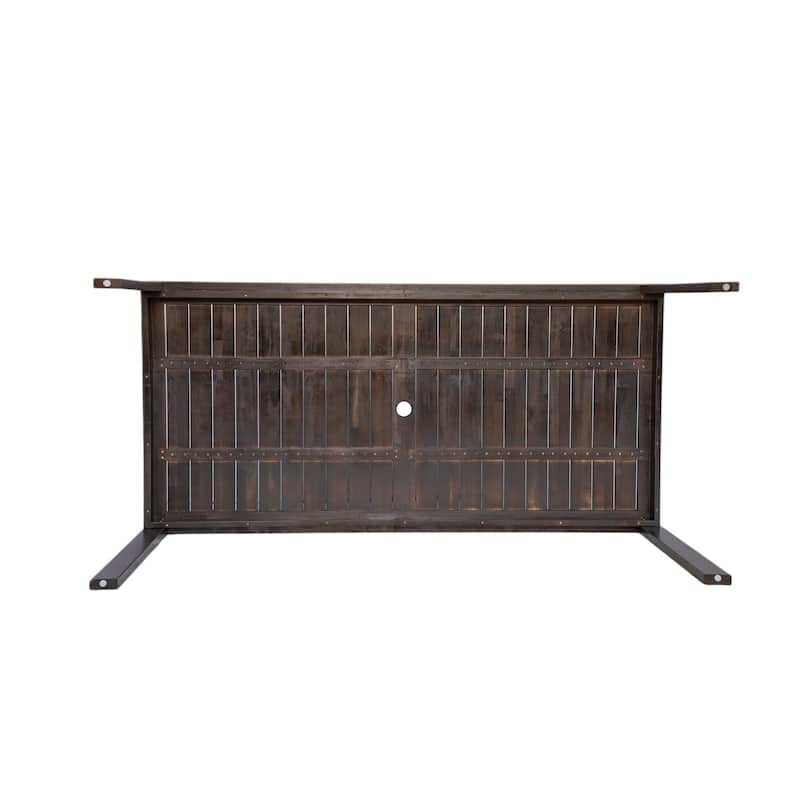 Roomfitters Outdoor Rattan Dining Table & Chair Set with Removable Cushions for Patio, Dark Brown