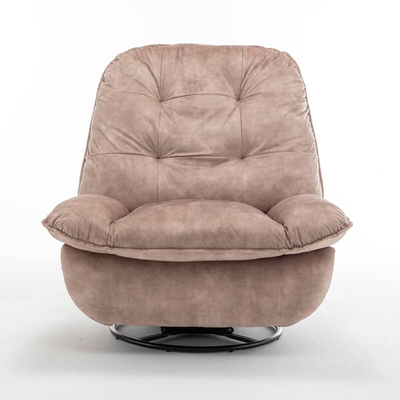 Velvet Oversized Recliner Chair with Swivel, Rocker & Phone Holder