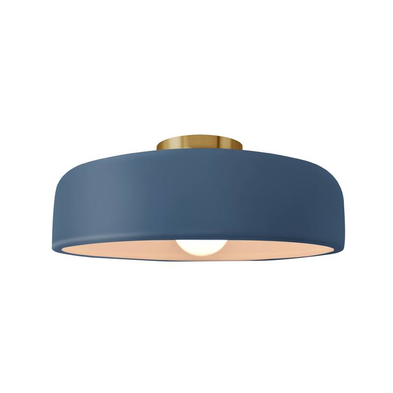 Justice Design Radiance - Medium Spire Semi-Flush Light - Midnight Sky & Matte White/Brushed Brass