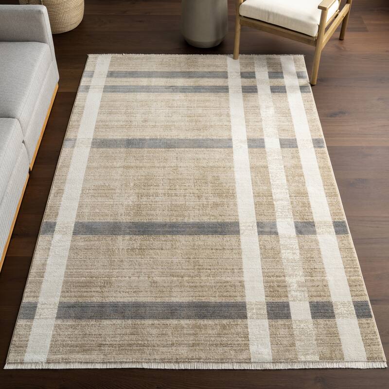 Nuloom Adie Rustic Plaid Area Rug - 4' x 6'5" - Light Beige