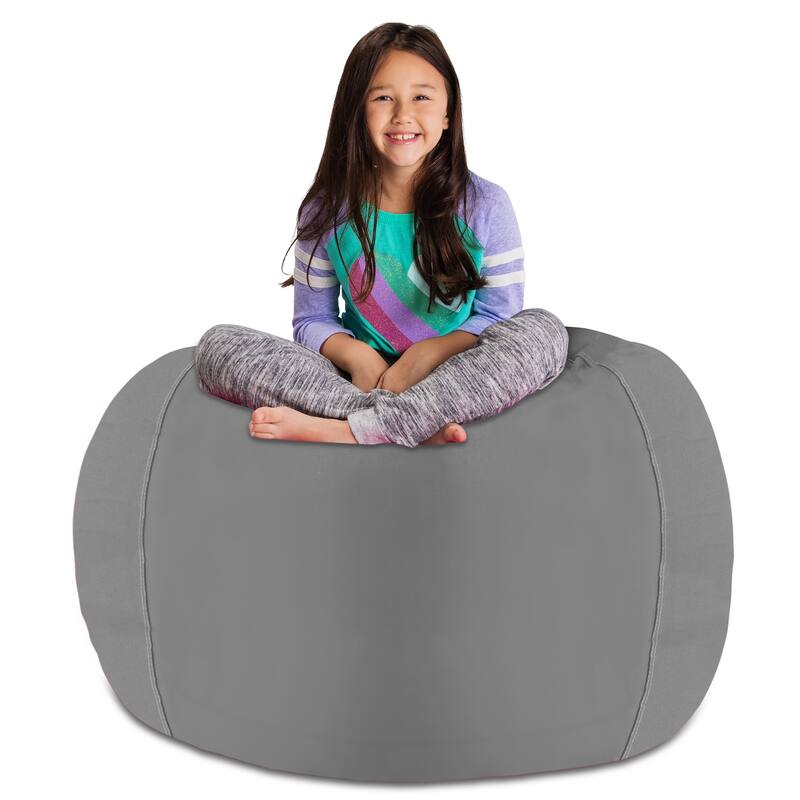 Kids' Stuffed Animal Storage Bean Bag Chair Cover or Toy Organizer