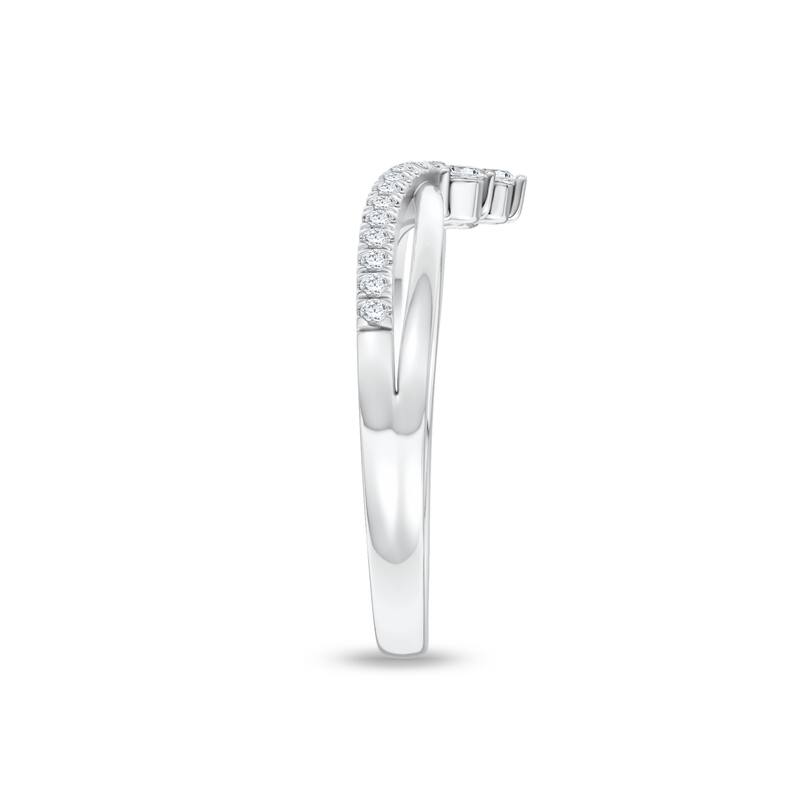1/5ct TDW Diamond Contour Wedding Band in 10k Gold for Women