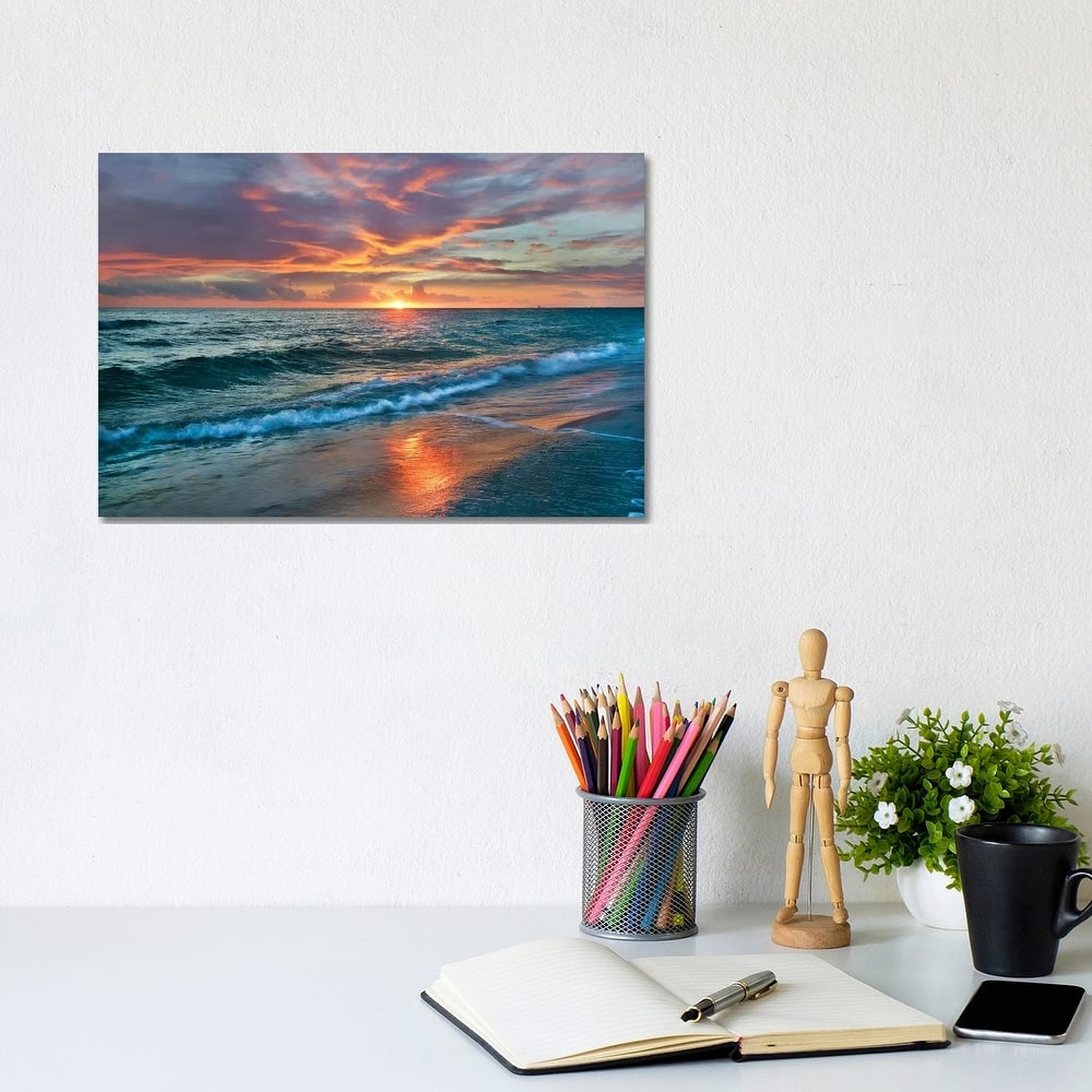 iCanvas "Sunset Over Ocean, Gulf Islands National Seashore, Florida" by Tim Fitzharris Canvas Print