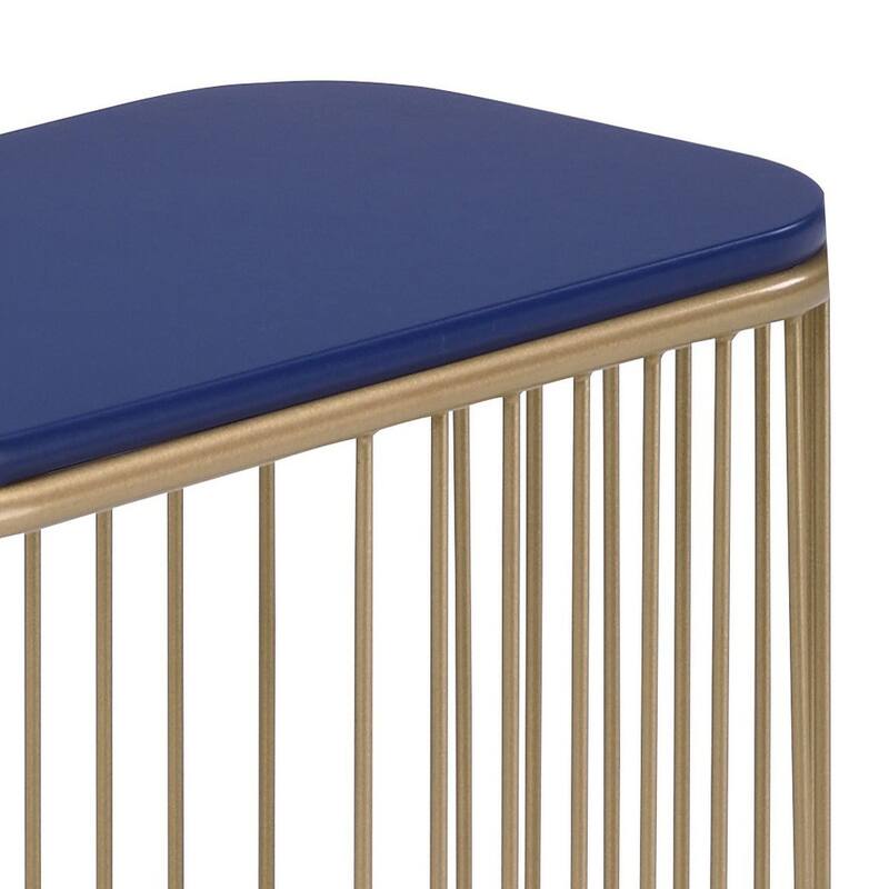 Scopa Blue and Gold C-Table with Metal Base