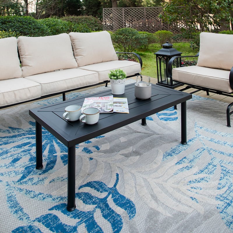 MAISON ARTS 5/7-Seat Patio Conversation Set with 3-Seat Sofa, 2/4 Single Chairs, 2-Seat Sofa and 1 Coffee Table