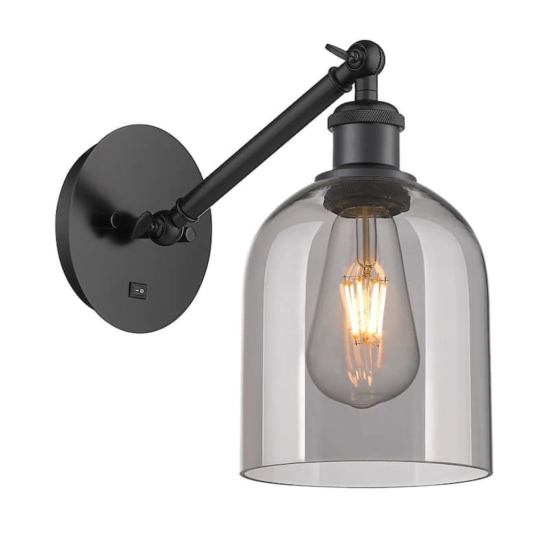 Innovations Lighting 317-1W-10-6 Bella Sconce Bella 10" Tall Wall - Matte Black / Light Smoke