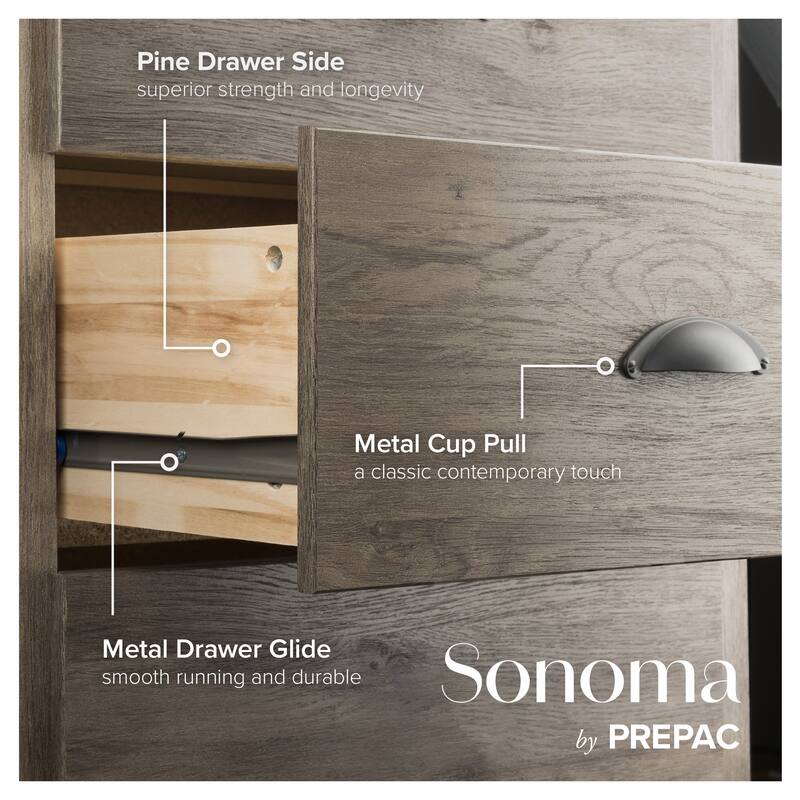 Prepac Salt Spring Tall 6 Drawer Chest