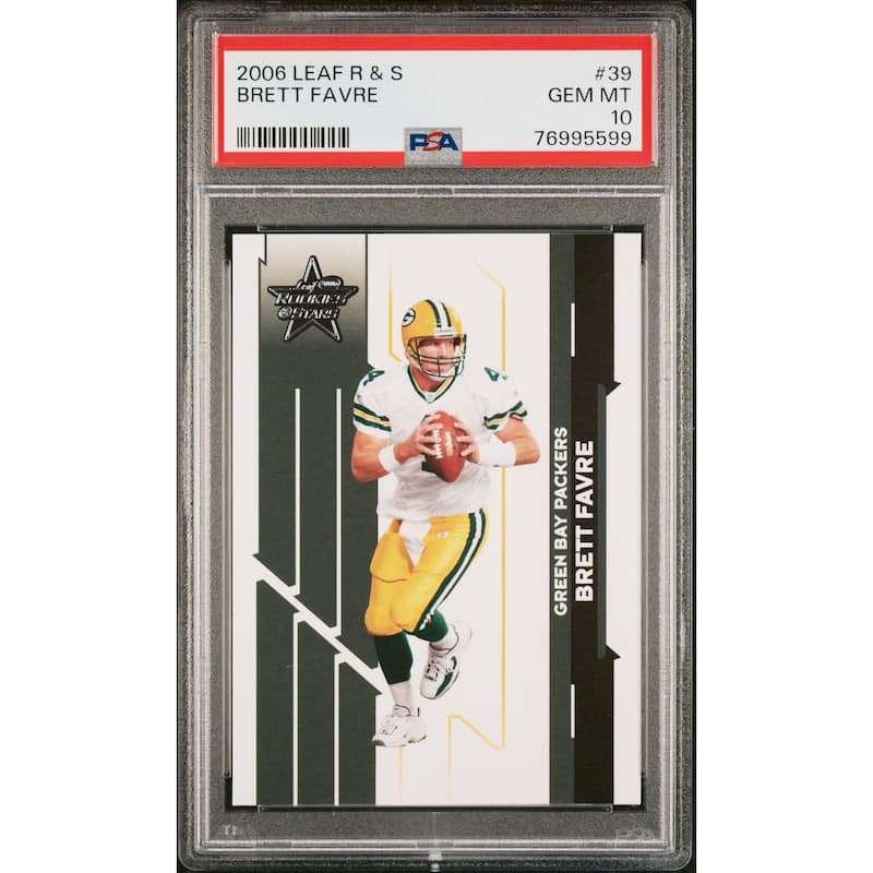 Brett Favre 2006 Leaf Rookies and Stars Football Card #39 Graded PSA 10 - 8'6" x 11'6"