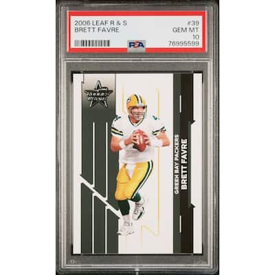 Brett Favre 2006 Leaf Rookies and Stars Football Card #39 Graded PSA 10 - 8'6" x 11'6"