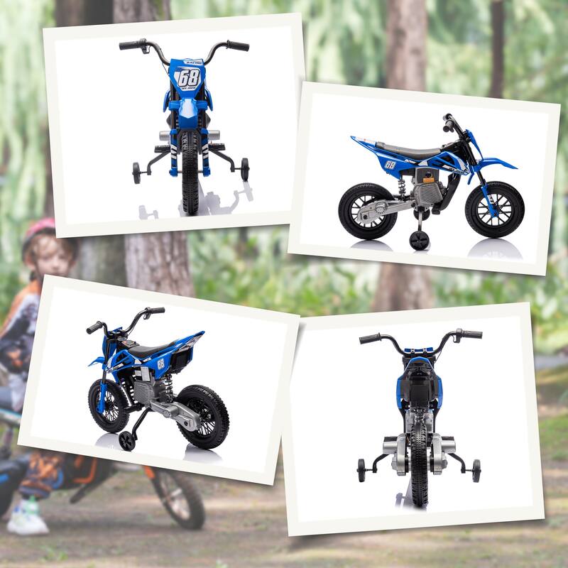 Qaba 12V Kids Motorcycle W/ Twist Grip Throttle, Rear Suspension