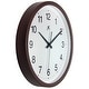 preview thumbnail 4 of 4, Walnut Finish Brown Simple 14 inch Wall Clock by Infinity Instruments - 14 x 2 x 14