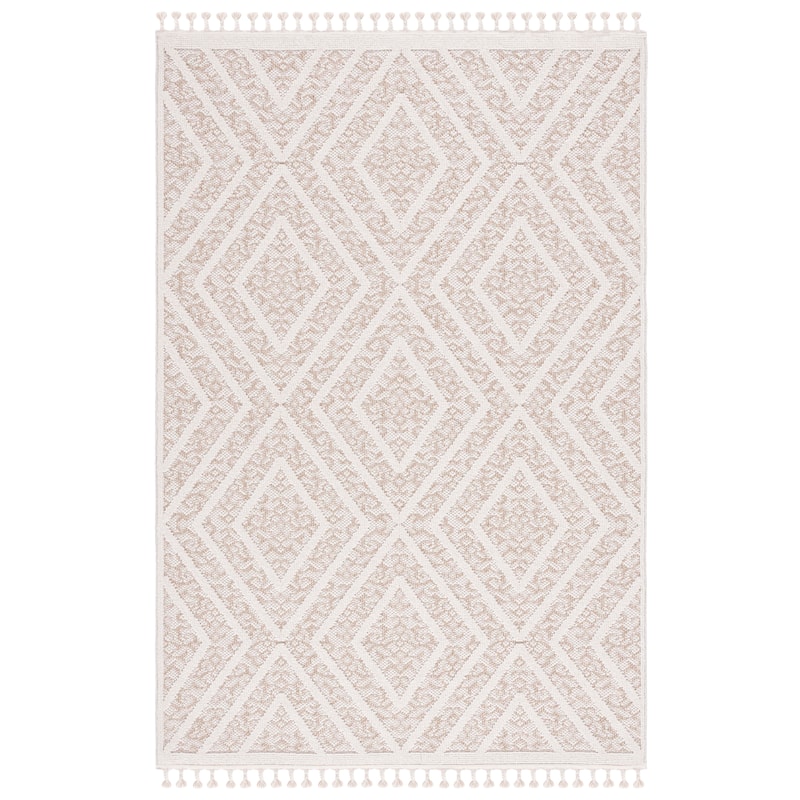 SAFAVIEH Global Klodeta Indoor/ Outdoor Trellis Rug - 6'7" Square - Light Beige/Brown