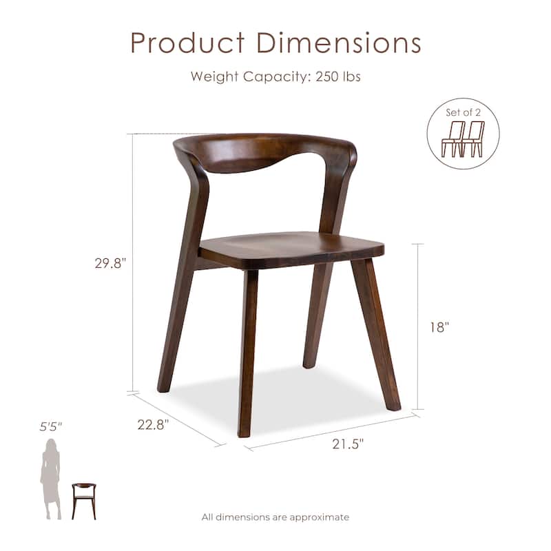 Furniture of America Abigail III Mid-Century Modern 5-Piece Rich Walnut Solid Wood Dining Set