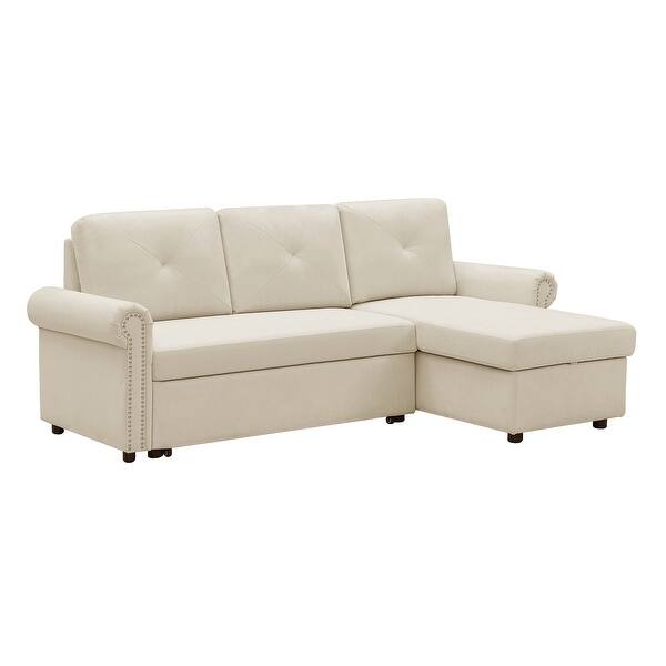 Sleeper Sofa Bed Convertible Sectional Couch 3seater Lshape Corner