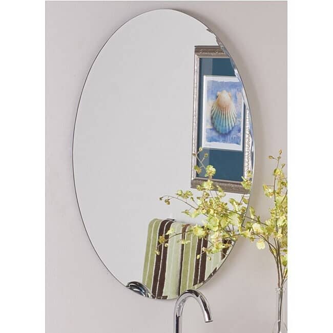 Frameless Oval Scallop Beveled Mirror - Clear - 23.6" x 31.5"