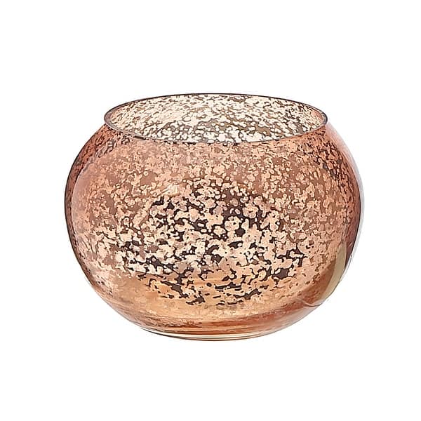 slide 2 of 3, Mercury Curved Tealight Holder Bronze - Set of 2