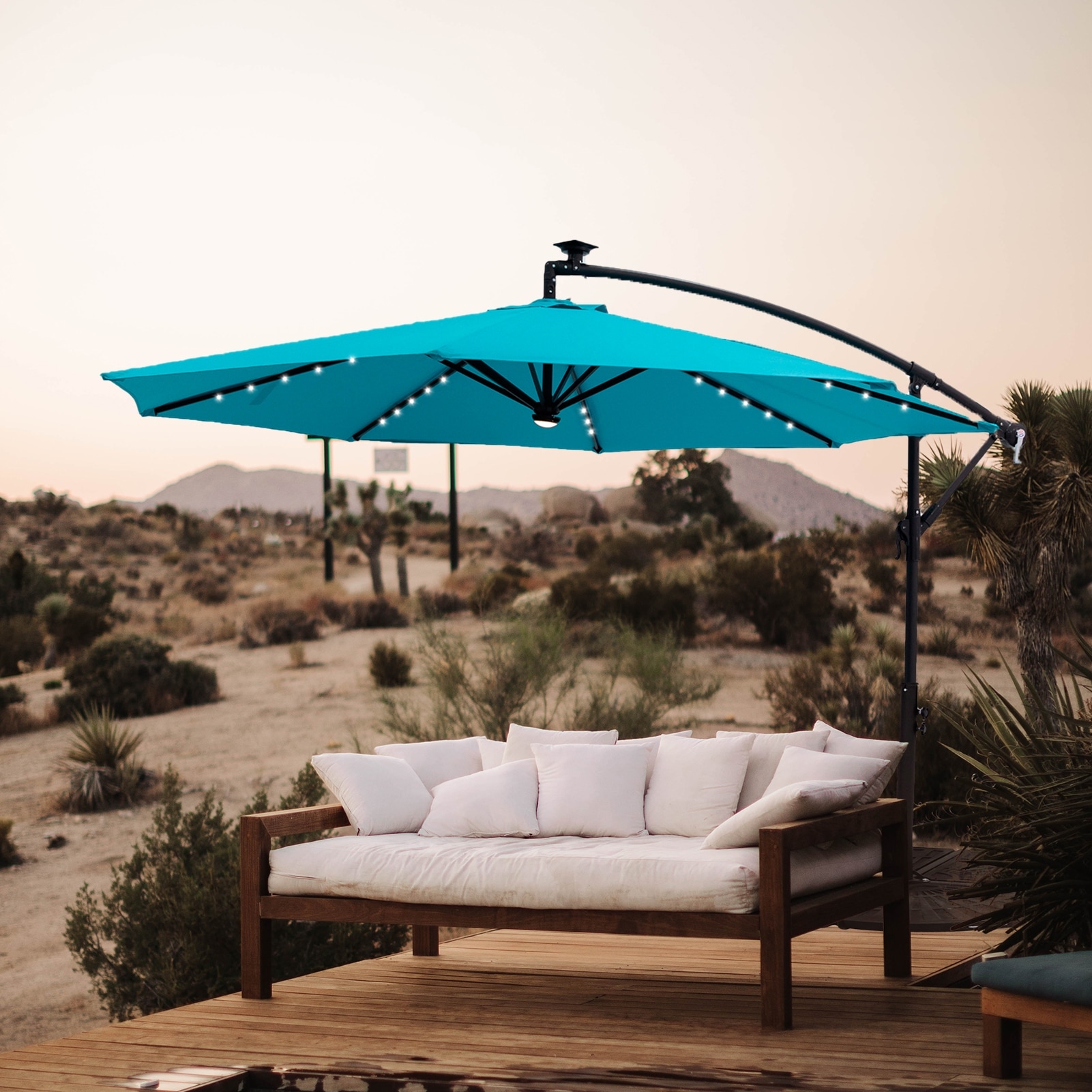 FLAMEu0026SHADE 10' Cantilever Solar Powered LED Patio Umbrella - On Sale - Bed  Bath u0026 Beyond - 35523327
