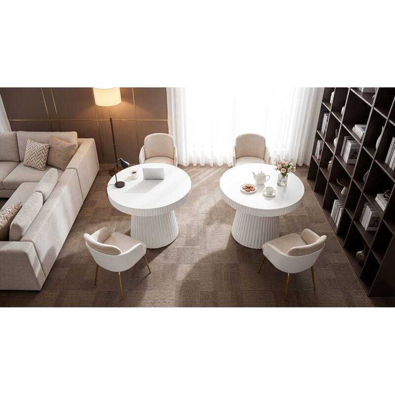 Round Conference Table, Modern Small Meeting Table, Discussion Office Table for Home Office, Breakroom, Negotiation