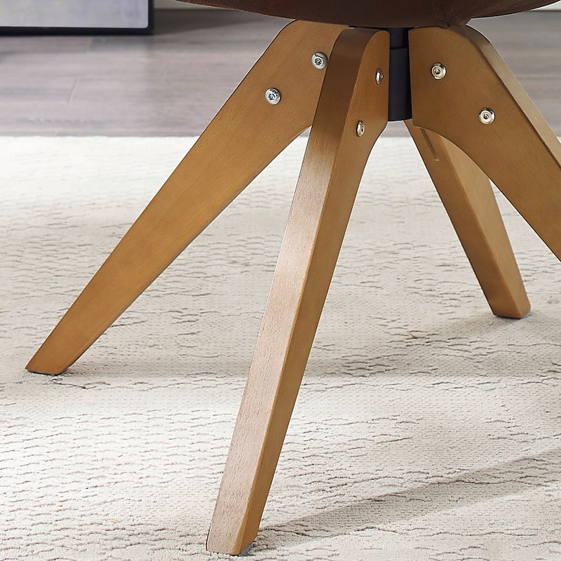 Art Leon Modern Home Office Swivel Arm Accent Chair with Wood Legs
